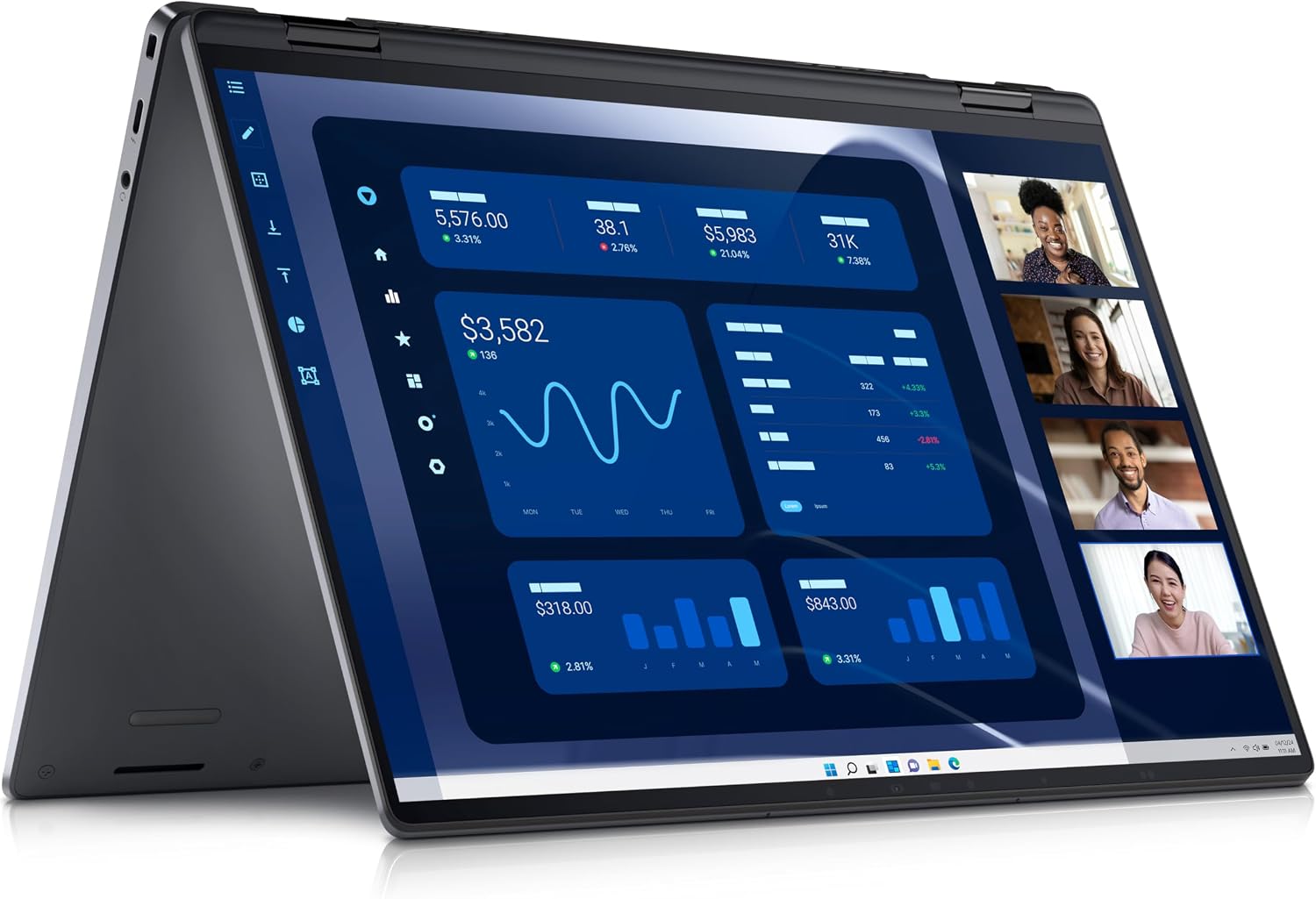 Dell Latitude 9450 2-in-1 Laptop 2025 14' WQXGA 2560 x 1600 Touchscreen, Intel Core Ultra 7 165U vPro Intel Graphics 16GB LPDDR5 512GB SSD Backlit KB FP Wi-Fi 1080p + IR Camera Windows 10 Pro
