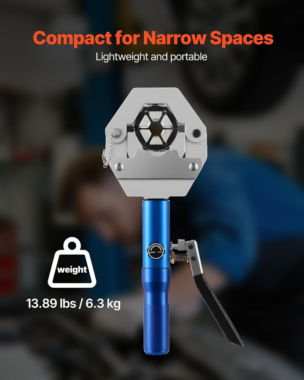 VEVOR Hydraulic Hose Crimper, Hydra-Krimp AC Hose Crimper Kit with 7 Dies Snap-On, Integral Manual Hydraulic A/C Hoses Crimping Tool for Automotive & Air Conditioning Repair - with Carrying Case