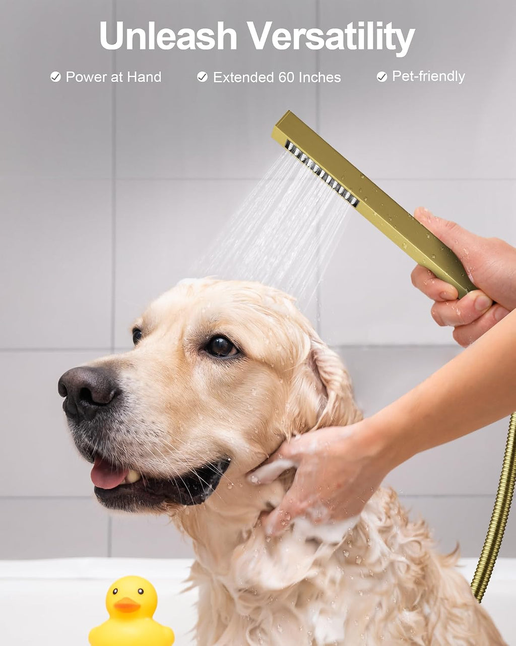 Thermostatic Shower System, 12 Inch Dual Rainfall Shower Heads for Ceilling & Wall Mounted with Handheld Sprayer, Brushed Gold