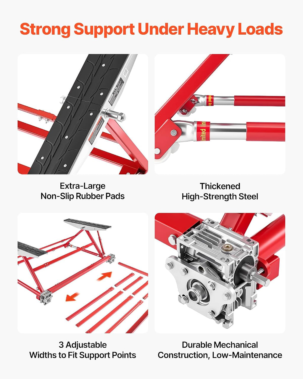 VEVOR Portable Car Lift, 4400 lbs Capacity, Heavy Duty Steel Quick Lift with 23' Max Height, Adjustable Width and Wheels, Manual Lifting for Cars, Compact SUVs, Mini Trucks, Home Garage or Shop Use