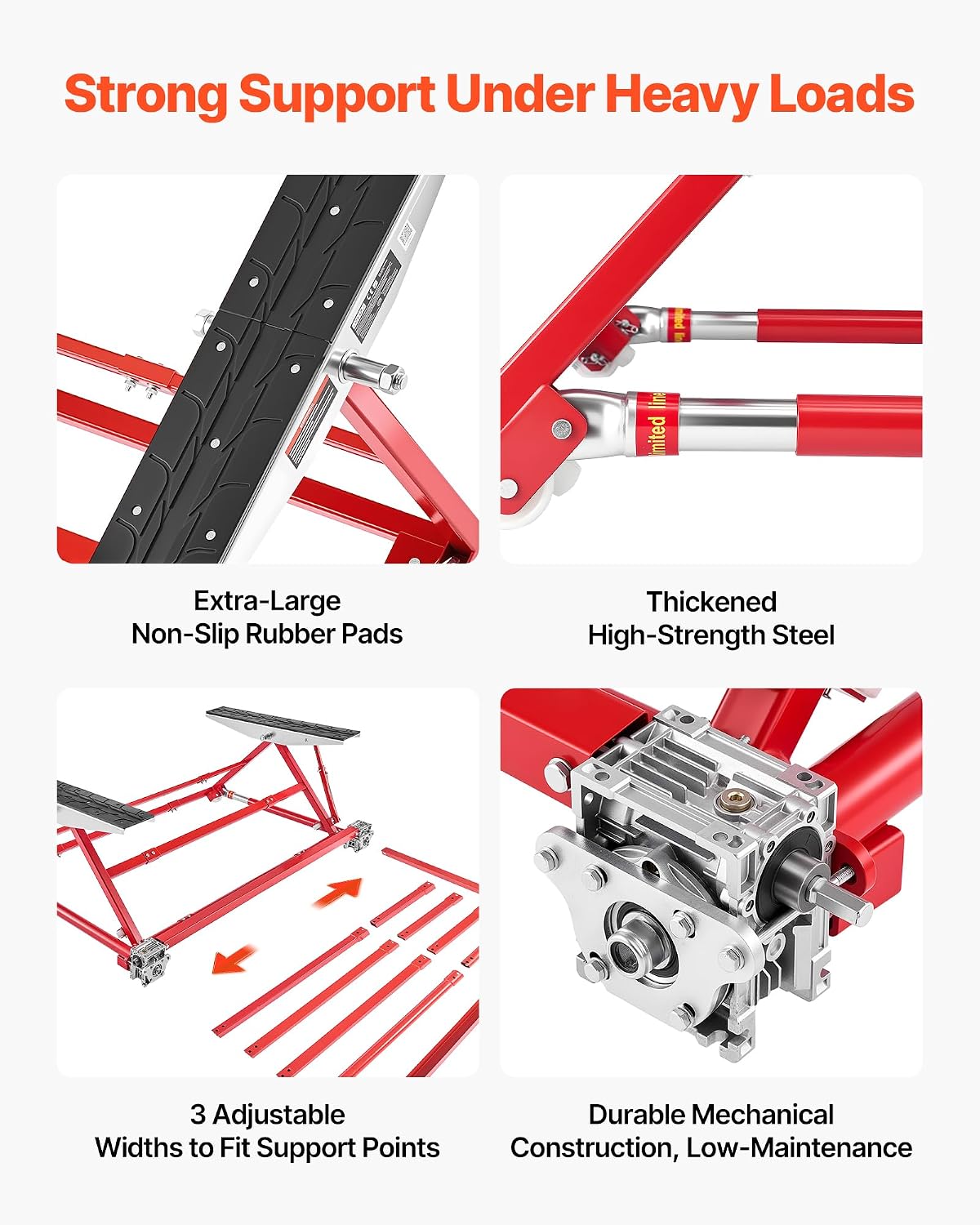 VEVOR Portable Car Lift, 4400 lbs Capacity, Heavy Duty Steel Quick Lift with 23' Max Height, Adjustable Width and Wheels, Manual Lifting for Cars, Compact SUVs, Mini Trucks, Home Garage or Shop Use
