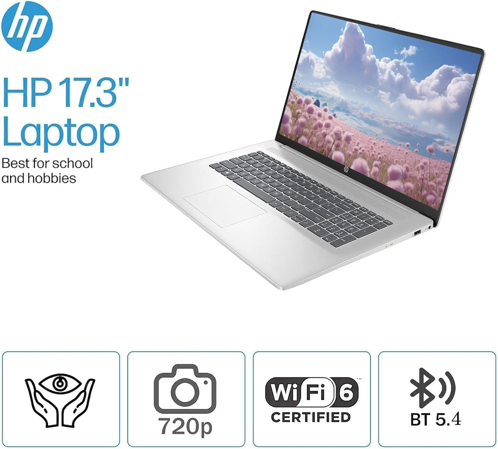 HP 17 inch Touchscreen Laptop Computer, 17.3' HD+ for Business, Intel 10-Core i5-1334U, Windows 11 Home, 32GB RAM 1TB SSD, Copilot AI-Ready, Fingerprint Reader, Numeric Keypad, Wi-Fi 6, w/Accessory