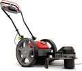 Earthquake 60V Walk Behind String Mower, Includes Two 4Ah Batteries, 22' Cutting Diameter, Three Cutting Speed Dial, 14' Never-Go-Flat Wheels, Easy Assembly, Adjustable Handlebar, Model #44965