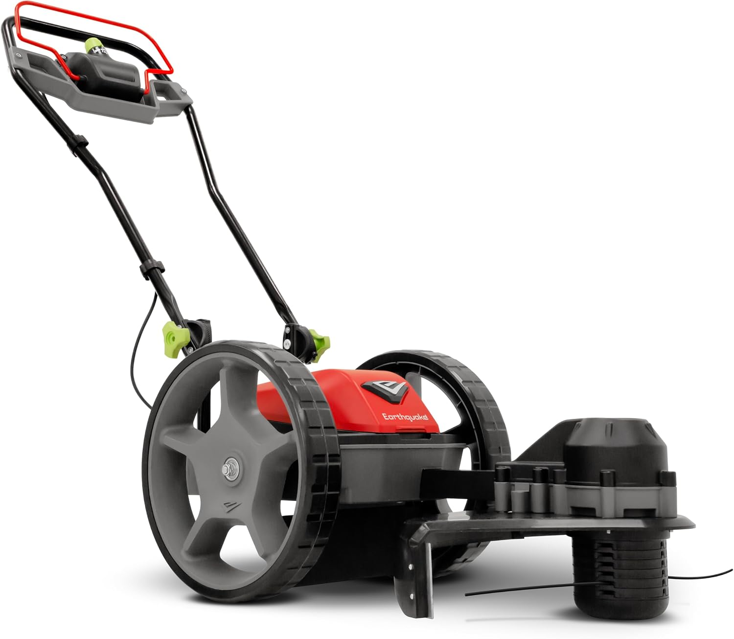 Earthquake 60V Walk Behind String Mower, Includes Two 4Ah Batteries, 22' Cutting Diameter, Three Cutting Speed Dial, 14' Never-Go-Flat Wheels, Easy Assembly, Adjustable Handlebar, Model #44965