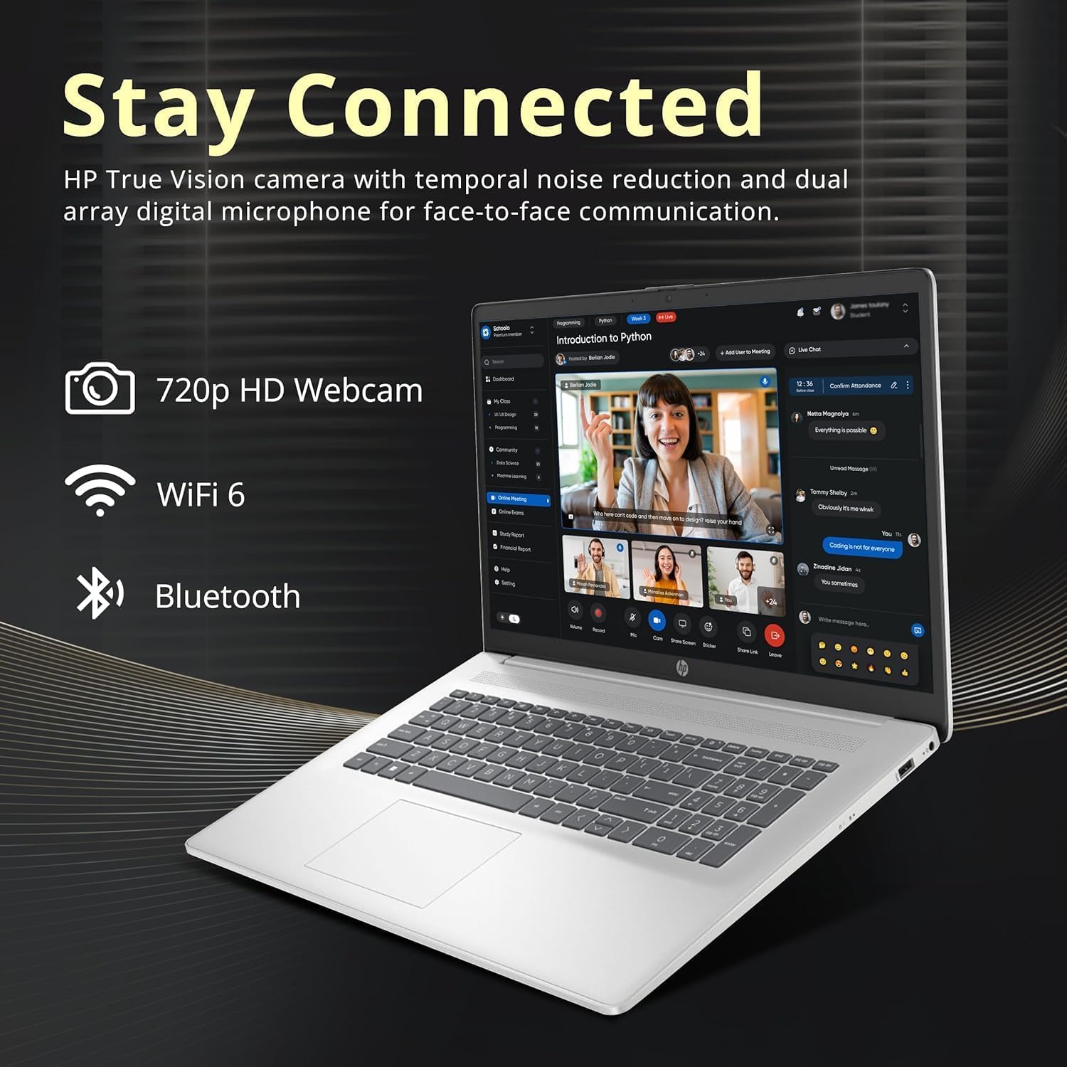 HP 17.3' Business Laptop Computer - with Office Lifetime License & External CD/DVD Drive, 17.3 inch FHD Display, Win 11 Pro, AMD 6-core Ryzen 5 7430U, 64GB RAM, 2TB SSD, Webcam, Wi-Fi 6