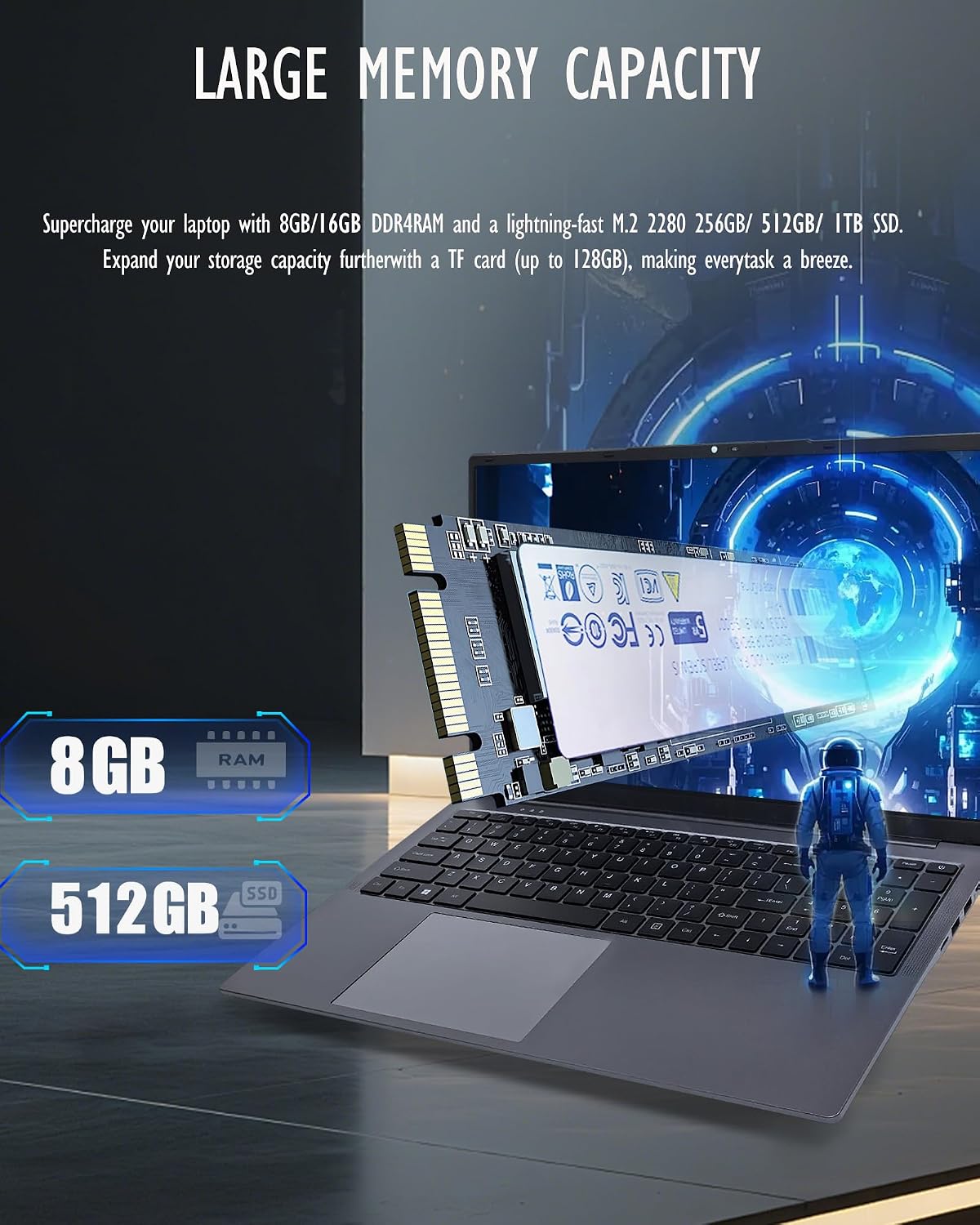 17 Inch Laptop with 3500U, 8GB RAM, 512GB SSD, FHD IPS Display, Backlit Keyboard, Webcam,RJ45, Dual Wi-Fi, Bluetooth 5.0, HDMI, USB 3.0, Type-C