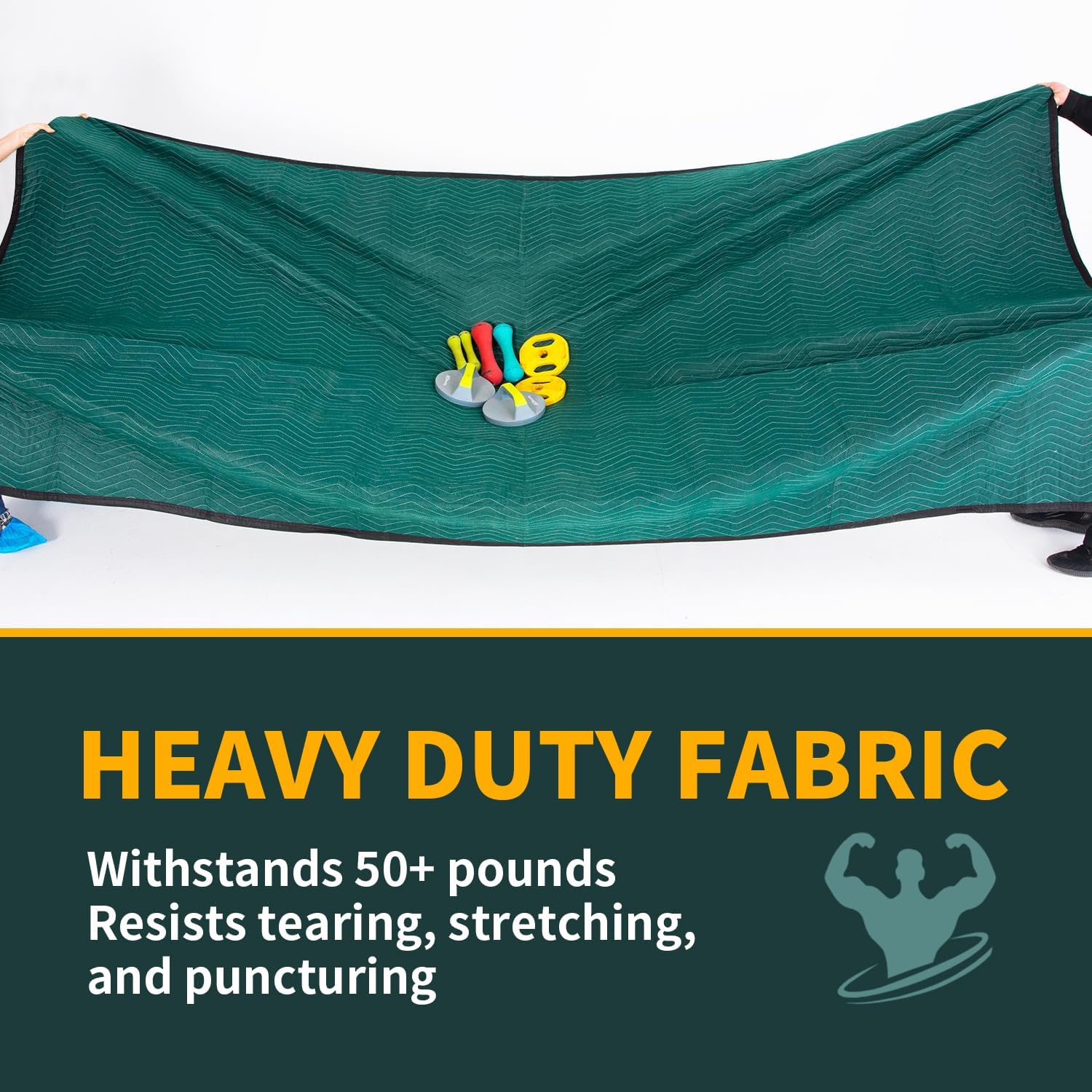 Moving Blankets 4 Pack, Double Extra Large 144'x80' Heavy Duty Quilted Packing Blankets for Moving, Shipping & Storage, Professional Furniture Pads -Green & Gray