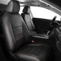Seat Covers for Honda Civic Sedan Sport 2022 2023 2024 & LX 2022-2026, Custom Faux Leather Car Seats Cover Full Set Waterproof - Black Red Line (Solid Rear Seatback - NO Rear Armrest)