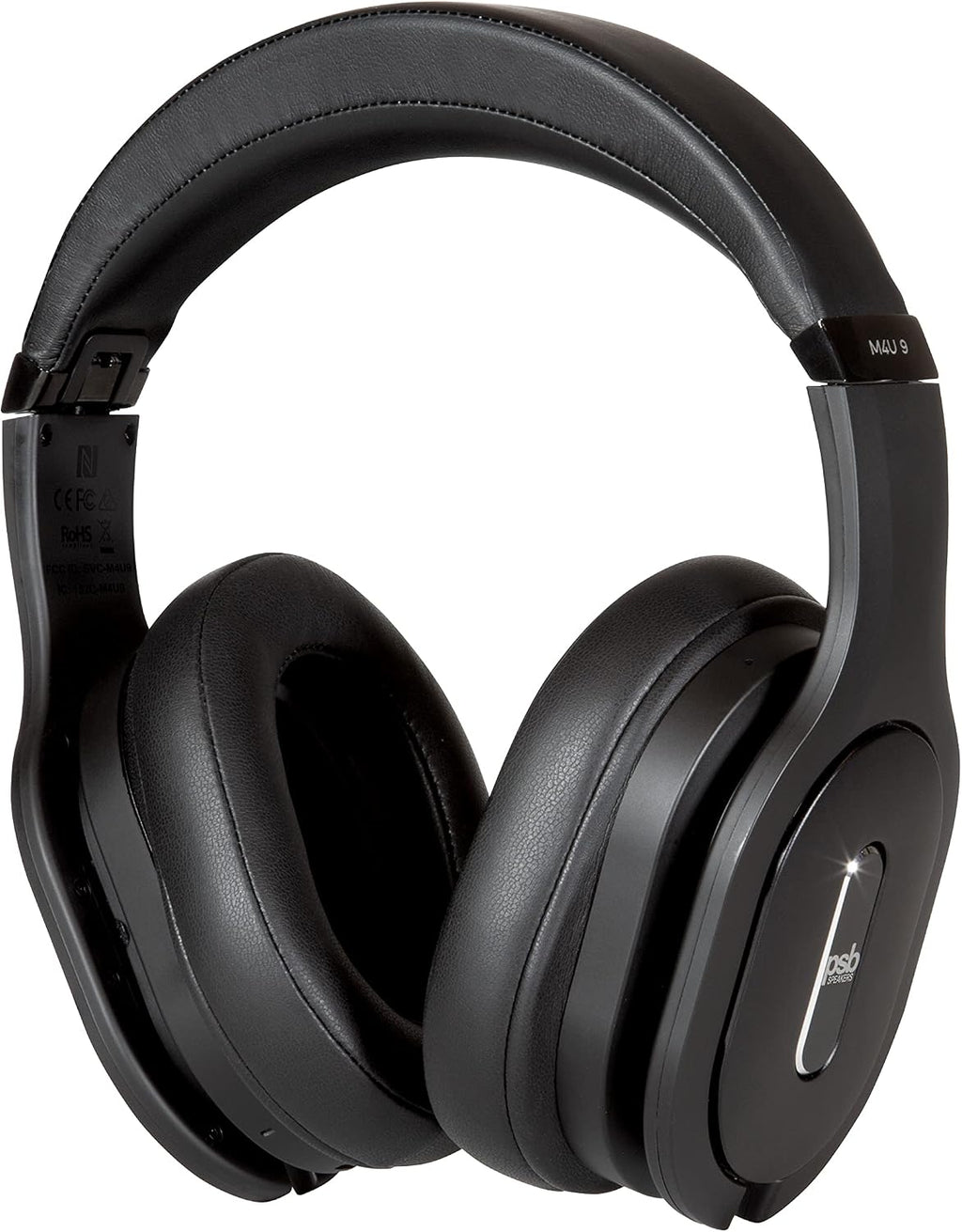 PSB Speakers M4U 9 Over-Ear Wireless Active Noise Cancelling Headphone, Jet Black