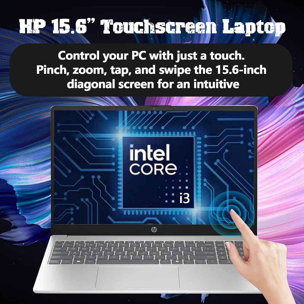 HP Flagship 15.6' Touchscreen Laptop 2025 - Anti-Glare, 6-Core Intel i3 1315U Processor(Beat i3-1115G4), lntel UHD Graphics, Wi-Fi, Windows 11 Pro, AI Copilot, w/Accessories(64 GB RAM, 2 TB Storage)