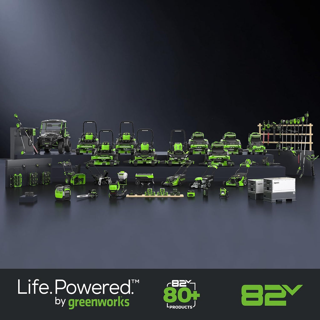 Greenworks 82V 18' Brushless (2.7 kW) Cordless Chainsaw (210 Cuts Per Charge), 4.0Ah Battery and Dual Port Rapid Charger (Great For Landscapers and Professionals)