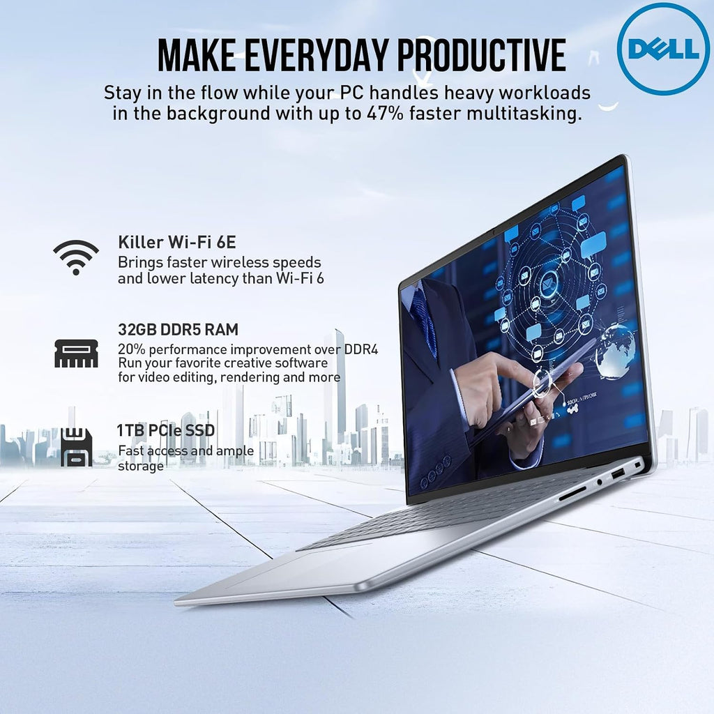 Dell Inspiron 16 Touchscreen Laptop Computer, Intel Core 7 (> i7-1355U), 32GB DDR5 1TB SSD, 16' FHD+ Touch Screen, Windows 11 Pro, Backlit Keyboard, Wi-Fi 6E
