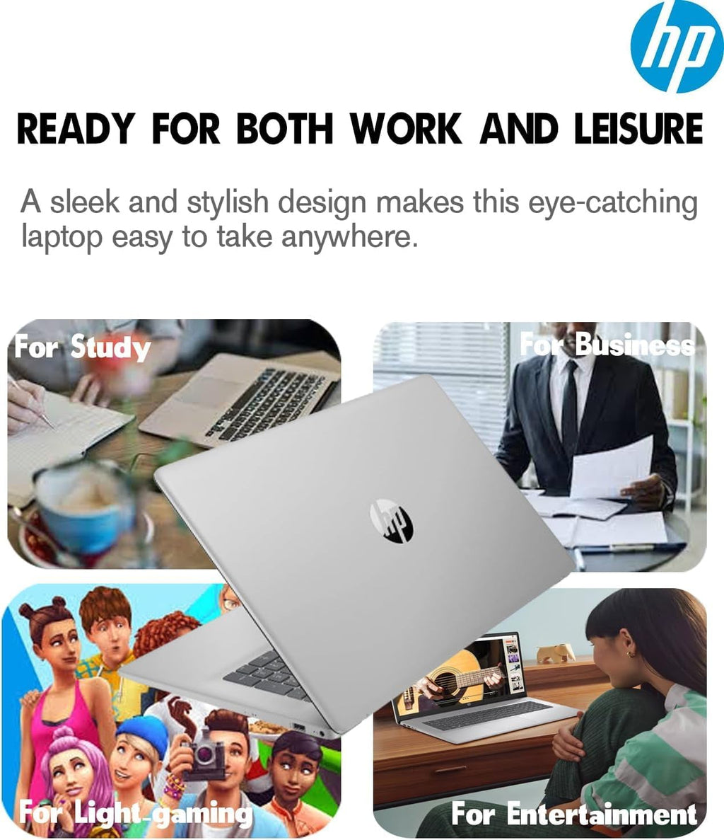 HP 17.3 Inch Laptop Computer, 17 IPS FHD Business Laptop PC, Intel 8-Core i3, 32GB RAM, 1TB SSD, Windows 11 Pro Laptop, USB-C, HDMI, Full-Size Keyboard, Camera
