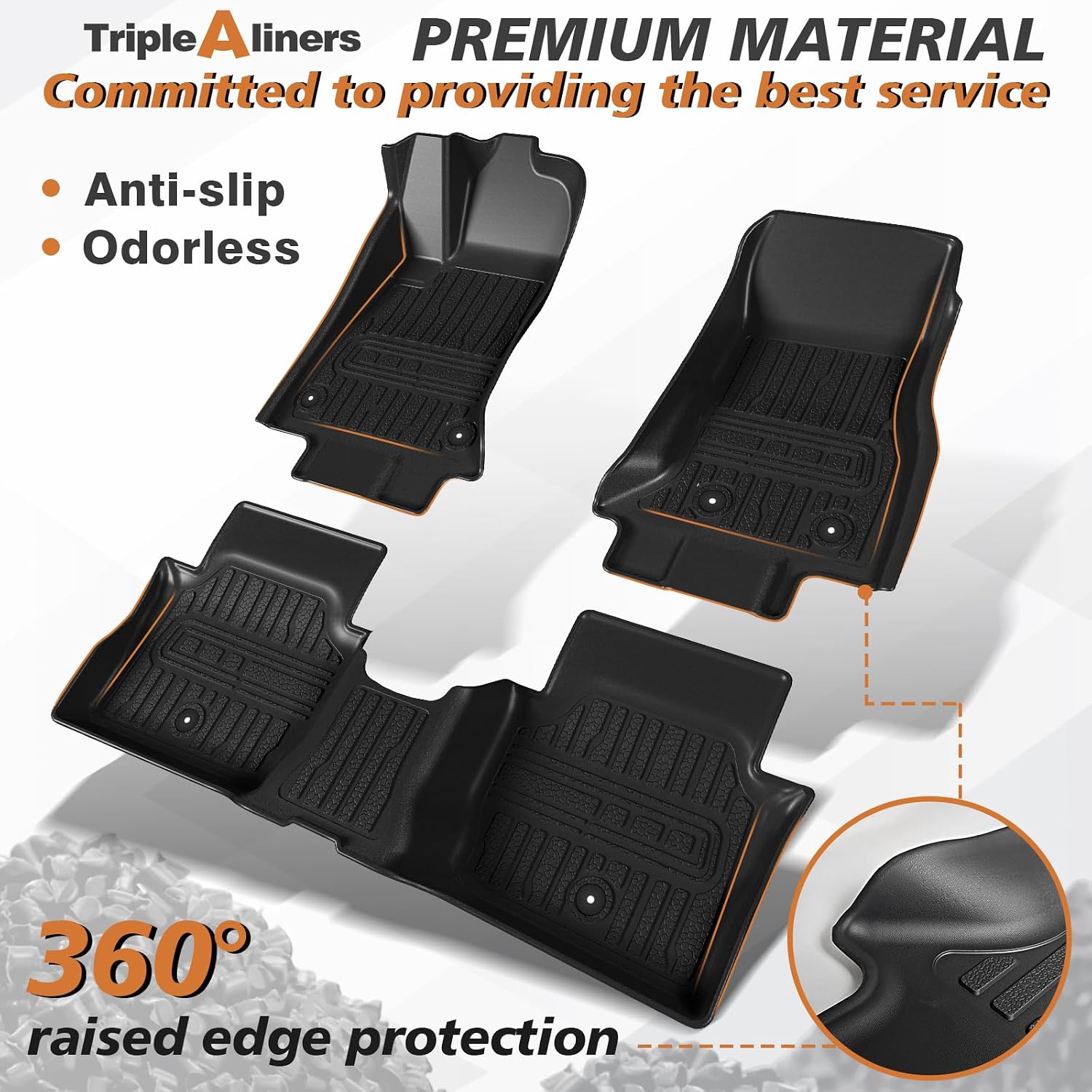 TripleAliners All-Weather Mats Compatible with 2026 2025 2024 Dodge Charger EV Accessories Floor Liners Trunk Cover Custom Fit TPE Heavy-Duty Liners (Floor Mats)