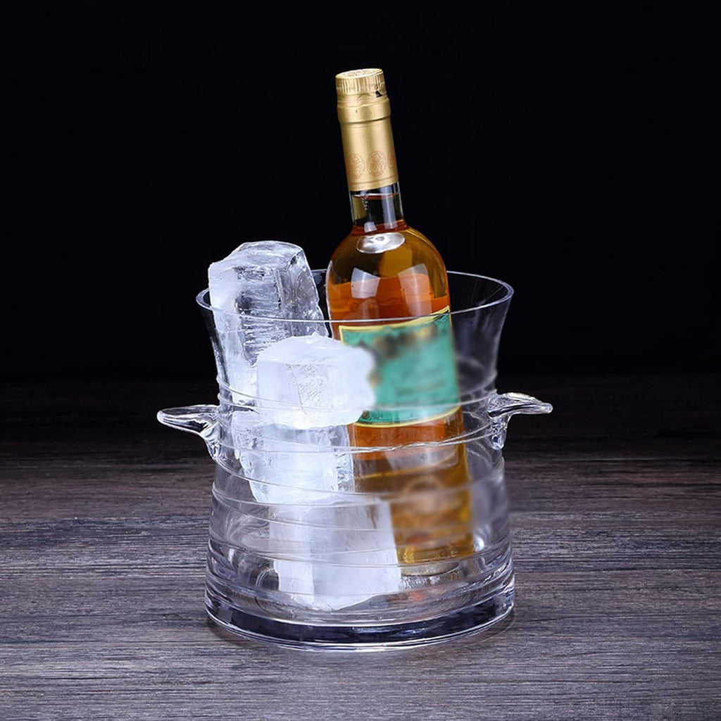 ice bucket, ice bucket gift Handcrafted 2.7l/0.7 Gallon Ice Bucket Lead-free glassTransparent Ice Bucket Champagne Barrel,red Wine Barrel Bar wine buckets for parties