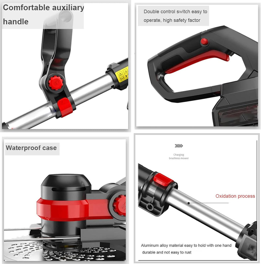 Handheld Electric Lawn Mower Portable Lawn Mowing Tool for Agriculture Household Cordless Weeder Garden Mowing Tool Lawn Brusher,24V/4.0Ah