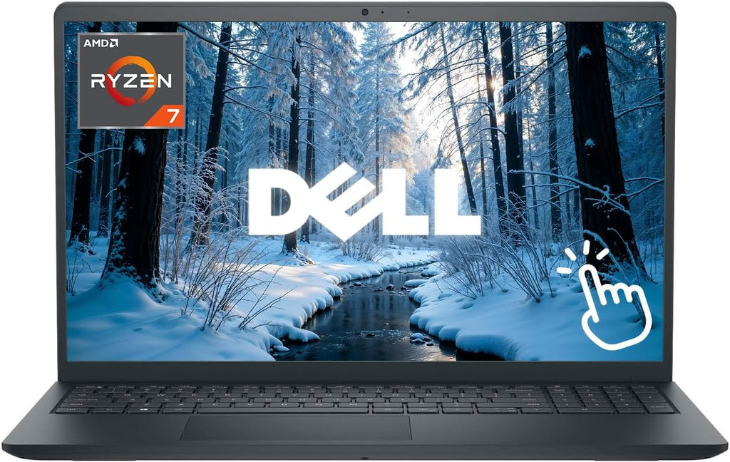Dell Inspiron 15.6' Business Laptop Computer, Windows 11 Laptop 16GB RAM 512GB SSD, AMD Ryzen 7 7730U (8-Core) Processor, FHD 1920 x 1080 LED Touchscreen, Numeric Keypad, HDMI, Black