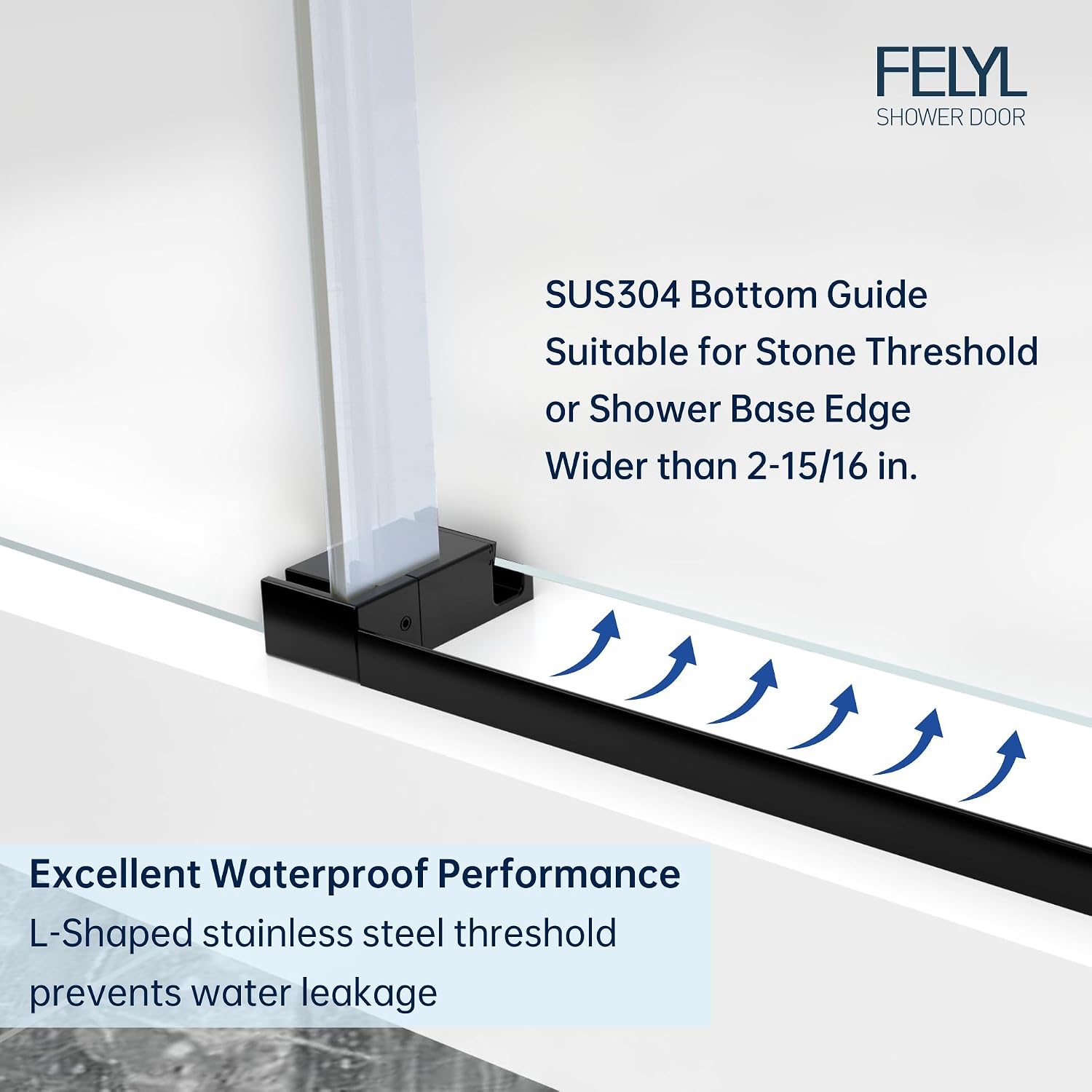Frosted Black Sliding Shower Door 55-60' W x 72' H, Single Sliding Door, Frameless, 1/4'(6mm) Tempered Glass, Reversible Installation