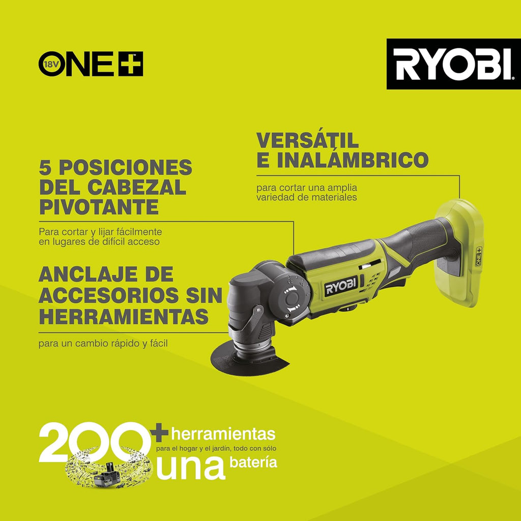 Ryobi ONE+ R18MT-0 18V Cordless Multi Tool (Zero Tool), Hyper Green