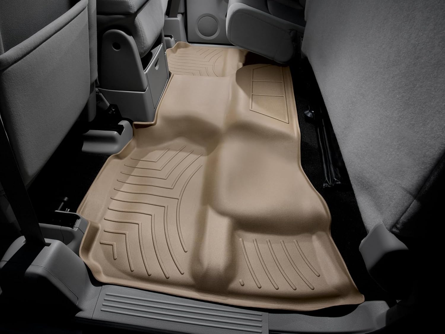 WeatherTech Custom Fit FloorLiners for GMC Sierra 1500, Silverado, Silverado - 2nd Row (450669), Tan