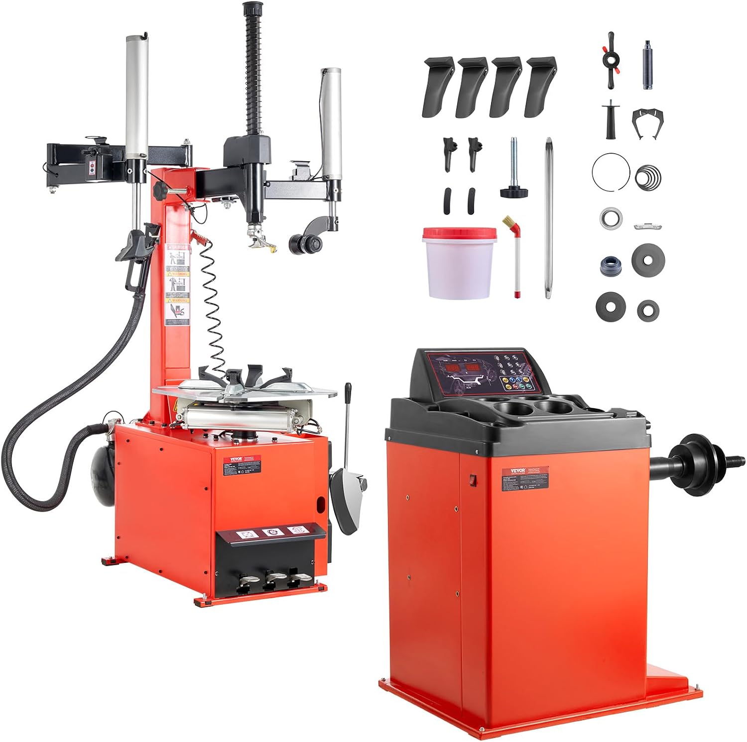 VEVOR Electric Tire Changer, Tire Balancer Combo, 18' Spindle, Durable Electric Tire Machine with 2.0HP Motor, High-Precision Balancer with Auto Calibration, Fit for SUVs Pickups Sedans