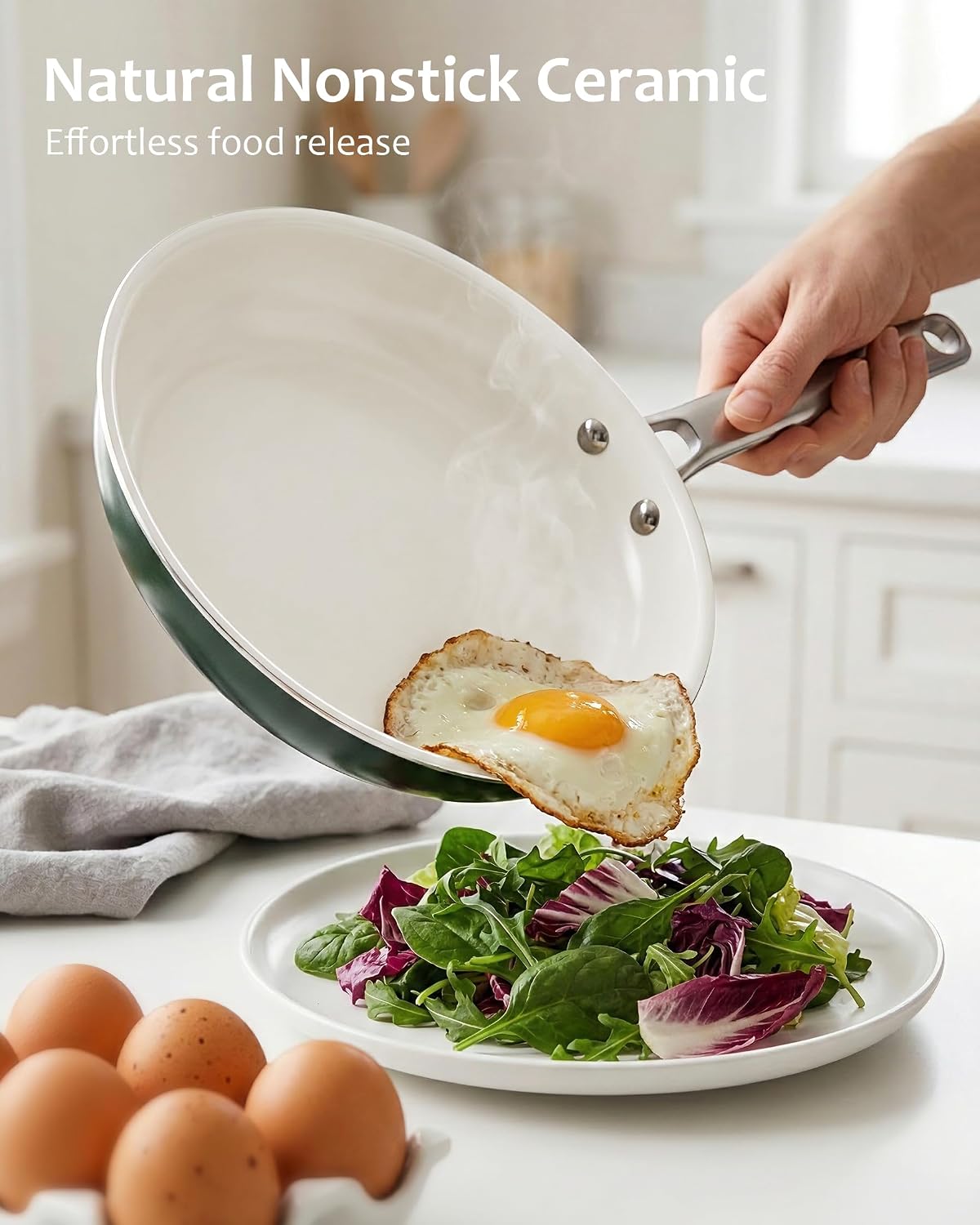 Pots and Pans Set - Nonstick Creamic Kitchen Cookware Sets Non Toxic Cookware Set With Dutch Oven, Frying Pan, Saucepan, Sauté Pan, Cooking Utensils Set, Pots and Pans for Cooking Set Gifts