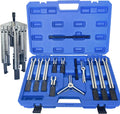 Gear Puller Set, 13Pcs Large Bearing Puller Kit, 2 Jaw & 3 Jaw Gear Puller, Heavy Duty Cr-V Steel Pulley Flywheel Puller for Removal Bearings, Gears, Pulleys and Flywheels Vehicles and Machinery.