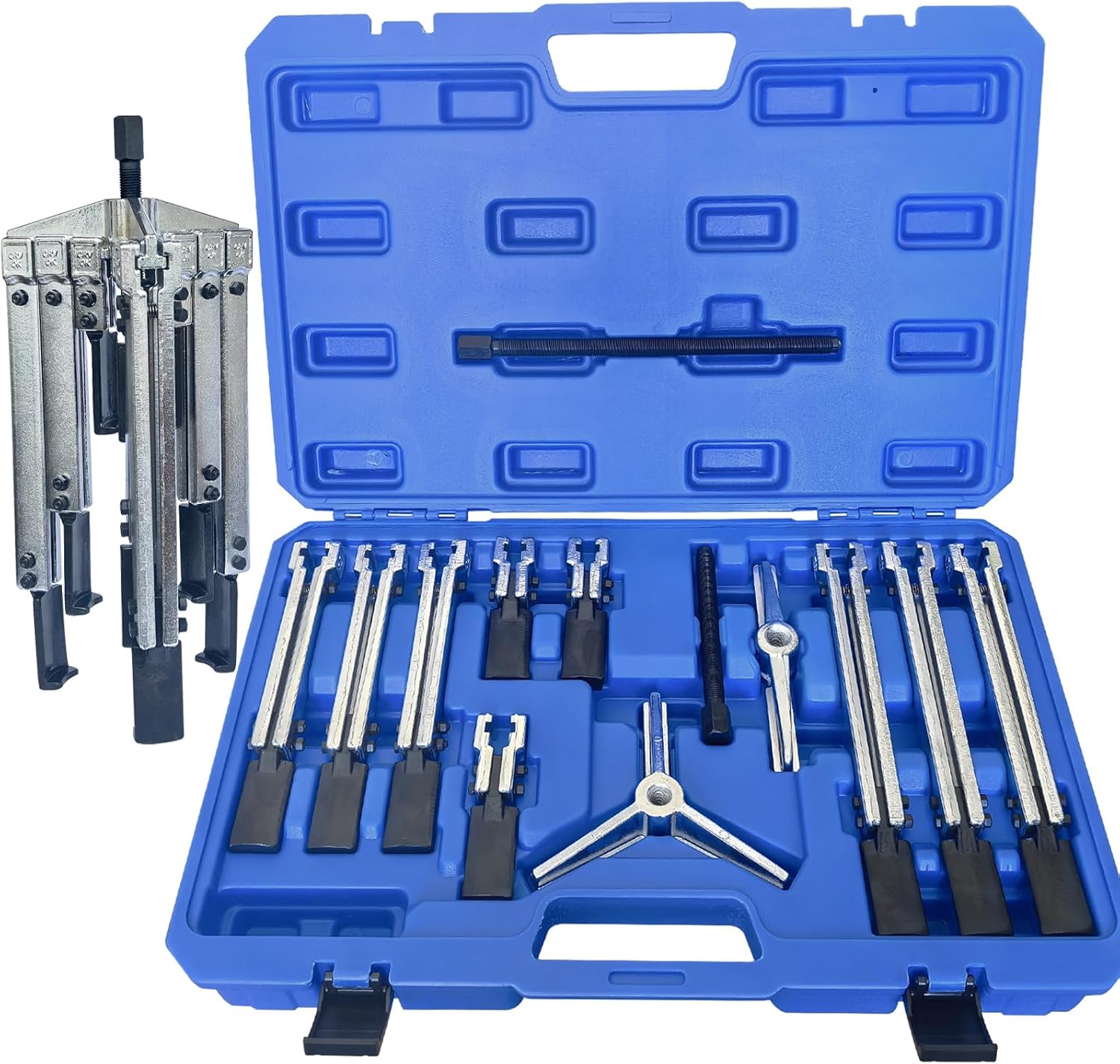 Gear Puller Set, 13Pcs Large Bearing Puller Kit, 2 Jaw & 3 Jaw Gear Puller, Heavy Duty Cr-V Steel Pulley Flywheel Puller for Removal Bearings, Gears, Pulleys and Flywheels Vehicles and Machinery.