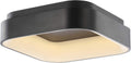 JONATHAN Y 17.7' Black Rafael Square LED Flush Mount Ceiling Light Fixture, Modern Dimmable 3000K Integrated 32W Lighting for Kitchen, Bedroom, Hallway, Metal Body (JYL7207B)