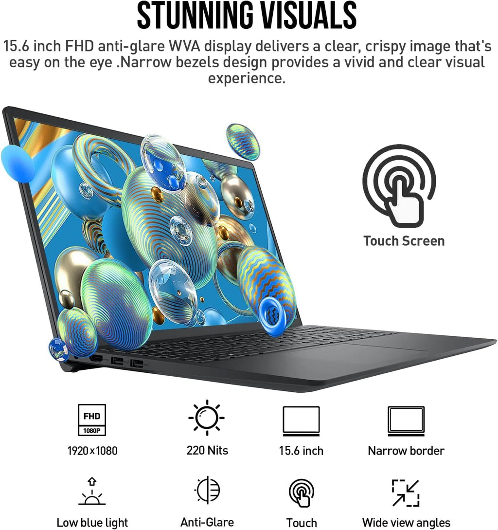 Dell Inspiron 15.6' FHD Touchscreen Laptop, 13th Gen Intel Core i5 (Turbo up to 4.6GHz), 16GB RAM, 1TB SSD, Win 11 Pro, WiFi-6, Long Battery Life, w/WOWPC Recovery USB, for Business & Everyday Use