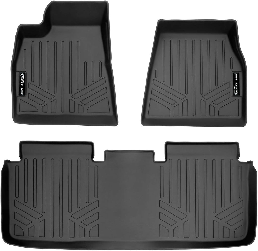 SMARTLINER Custom Fit Floor Mats 2 Row Liner Set for 2015-2016 Tesla Model S