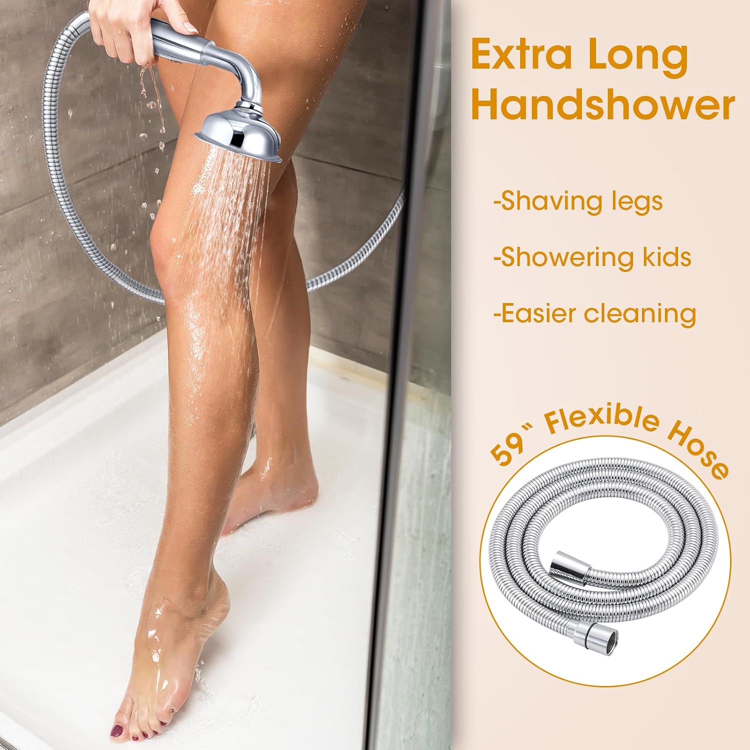 Chrome Rain Shower Heads with Handheld Spray Combo, Rain Shower System with Balance Pressure Valve, 9 inch Bathroom Luxury Rain Fall Shower Head with Antique Handshower Wall Mount, (B2312-CP)