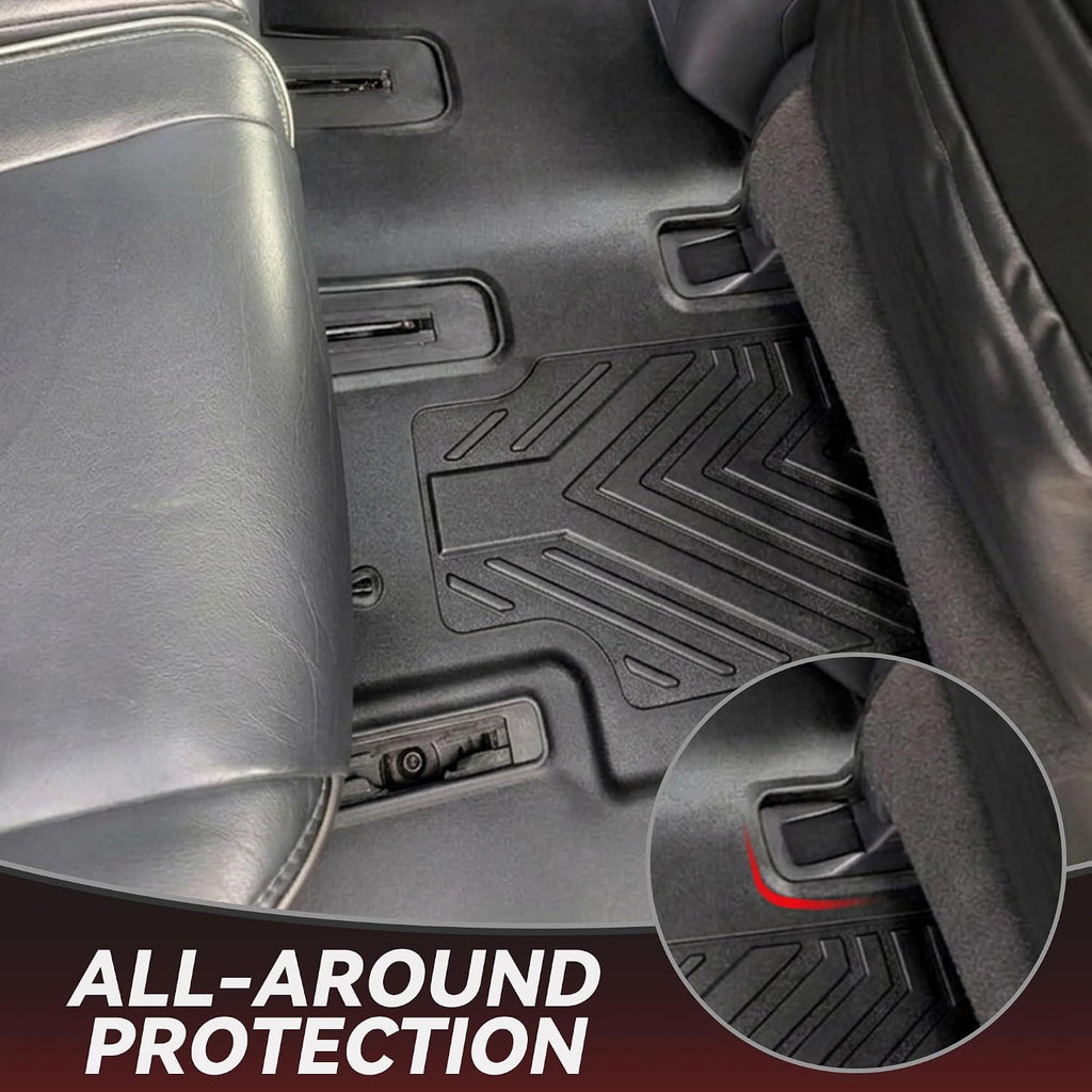 YITAMOTOR Floor Mats for Nissan Pathfinder 2013-2020, Infiniti QX60 2014-2020, JX35 2013, Custom Fit All Weather Anti-Slip TPE Rubber Mat, Pathfinder Accessories, 3 Row Automotive Floor Liners, Black