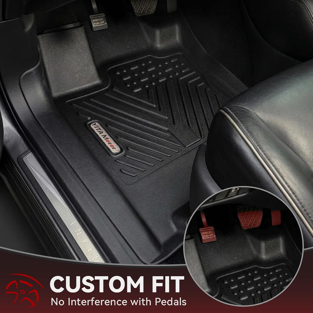 YITAMOTOR Floor Mats for Nissan Pathfinder 2013-2020, Infiniti QX60 2014-2020, JX35 2013, Custom Fit All Weather Anti-Slip TPE Rubber Mat, Pathfinder Accessories, 3 Row Automotive Floor Liners, Black