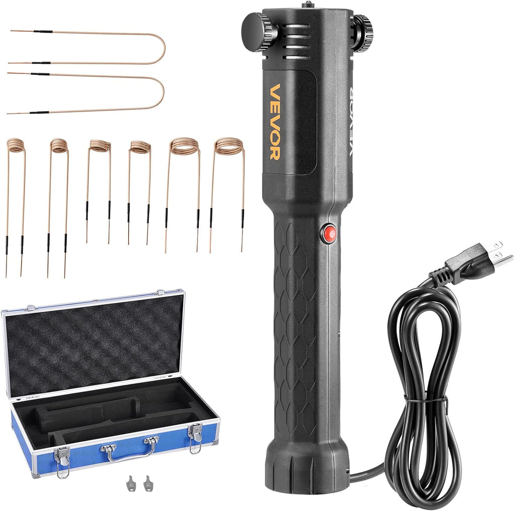 VEVOR Induction Heater Bolt Removal, 1100W 110V Magnetic Induction Heater Kit, Handheld Nut Buster Tool, Mini Heating Machine for Rusty Screw Removing, Car Garage Repairing Tools with 8 Coil and Box