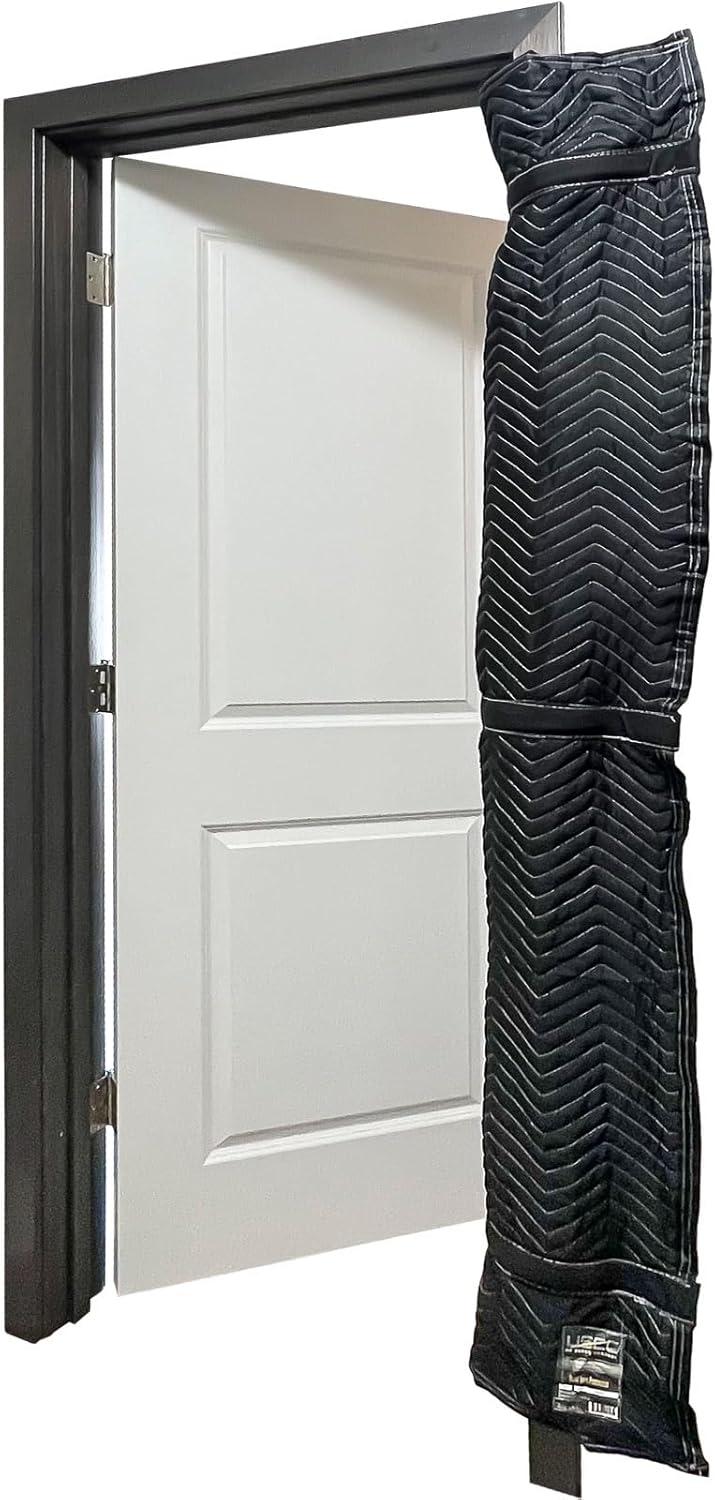 US Cargo Control Quilted Door Jamb Protector Pads 72' x 24' (12-Pack), Door Frame Cover with Metal Flex Loop Rings, Cotton/Polyester Quilted Furniture Pads for Moving, Reusable