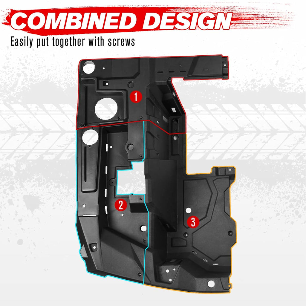 A & UTV PRO Left Side Rear Box Section for Polaris RZR XP 1000/ XP 4 1000 / XP Turbo/XP 4 Turbo 2014-2023, Combined Rear Luggage Storage Bed Box Accessories, Replace # OEM 5454271, LH,Black