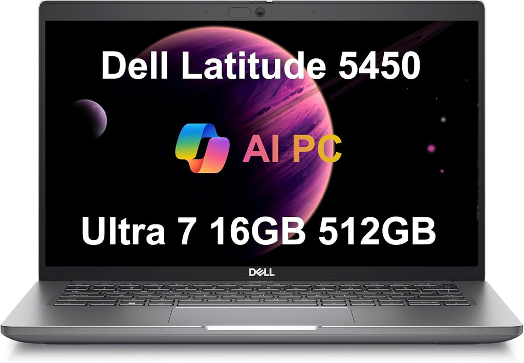 Dell Latitude 5450 5000 Business Laptop (14' FHD, Intel 12-Core Ultra 7 155U, 16GB DDR5 RAM, 512GB SSD), 1080p IR Webcam, 2x Thunderbolt 4, Fingerprint, Ethernet, Win 11 Pro, Durable Premium for Work