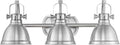 Emliviar 3-Light Bathroom Vanity Light Fixture, Brushed Nickel Finish with Metal Shade, 4054S