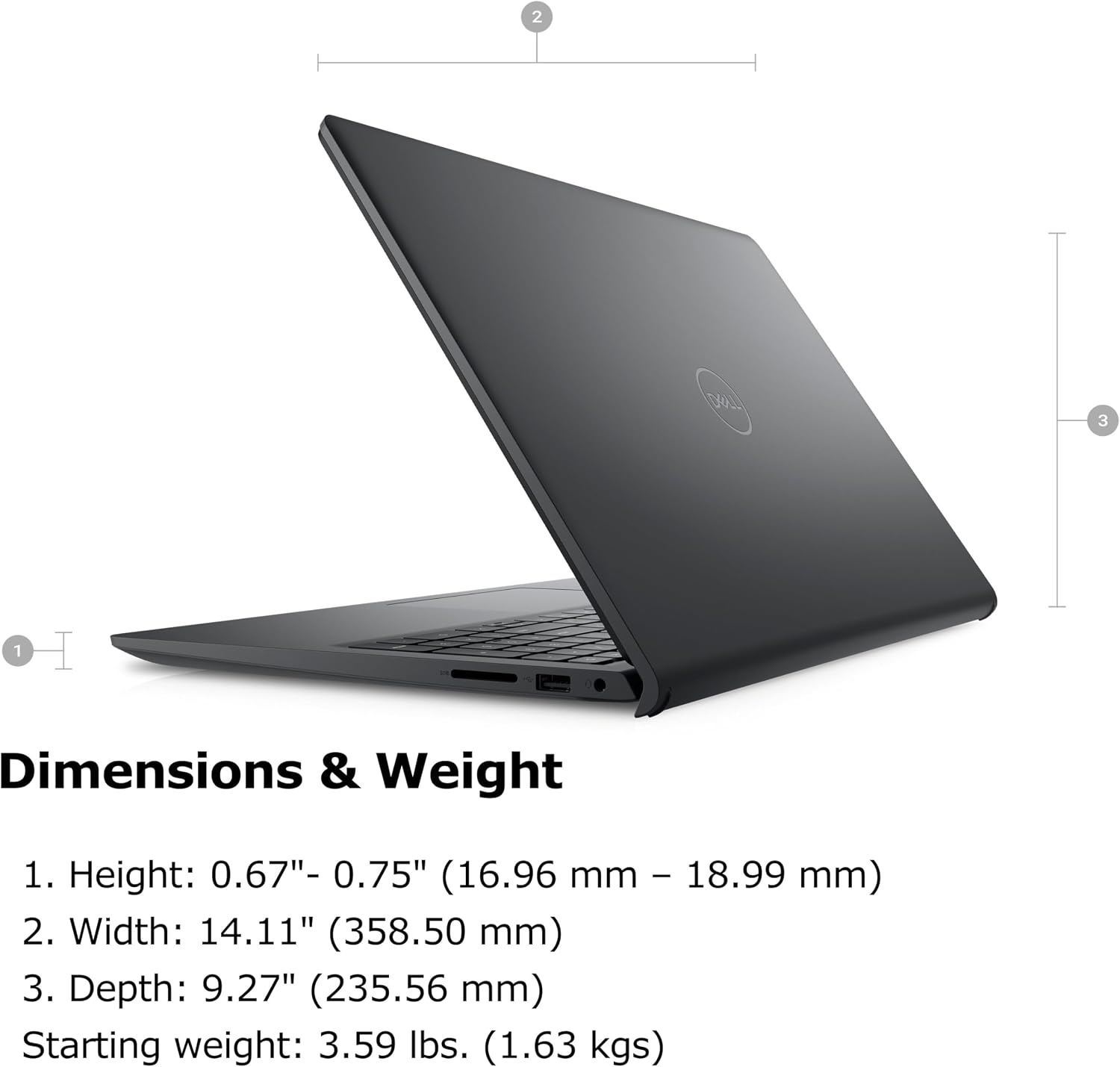 Dell Inspiron 15 15.6' Touchscreen FHD Laptop Computer, 8-Core AMD Ryzen 7 7730U (Beat i7-1365U), 32GB DDR4 RAM, 1TB PCIe SSD, WiFi, Bluetooth, Type-C, HDMI, Carbon Black, Windows 11 Pro