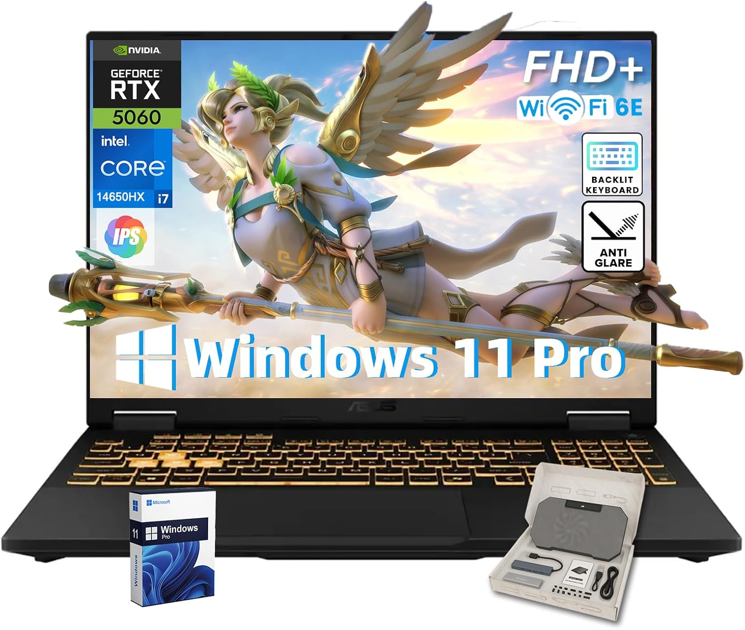 ASUS TUF F16 Gaming Laptop, Dedicated GeForce RTX 5060 GDDR7, 16'' FHD+ Anti-Glare Display, Intel 16-Core i7 14650HX, Backlit KB, Facial Recognition, Win 11 Pro, Accessories, 64GB DDR5+1TB SSD