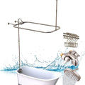 Clawfoot Tub Shower Kit, Add On Shower Units With Bathcock Diverter Faucet and 48' X 27' Rectangular Claw foot Tub Shower Curtain Rod Kit,Claw foot Tub Shower Faucet Set,Brushed Nickel