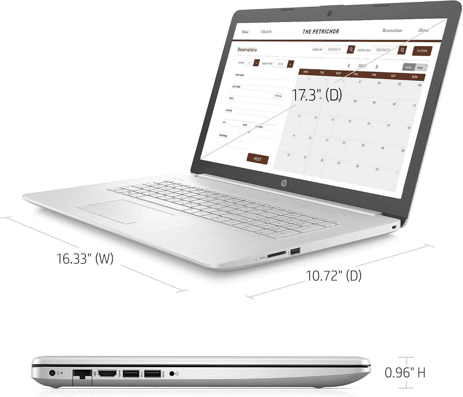 HP Newest 17 Laptop, 17.3' HD+ Display, 11th Gen Intel Core Webcam, Bluetooth, HDMI, RJ-45, Windows 11 Home (32GB RAM | 1TB PCIe SSD, 11th Gen Intel Core i3-1115G4 Processor)