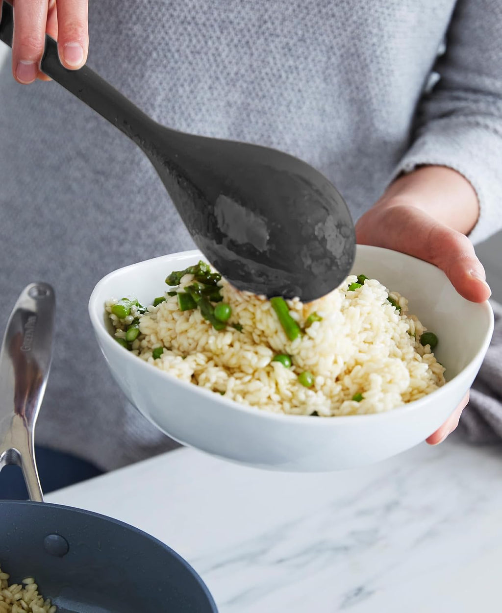 GreenPan Silicone 7 Piece Utensil & Crock Set, Cooking Kitchen Utensil, Flexible Rubber Nonstick Cookware, Rigid Steel Core, Heat-Resistant, Anti-Slip Handle, BPA-Free, Dishwasher Safe, Charcoal Gray