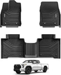 3W Floor Mats Fit 2022-2026 Toyota Tundra CrewMax Cab, TPE All Weather Custom Fit Floor Liner for Tundra SR/SR5/TRD PRO/Limited/Platinum/Castone Accessories Car Mats Easy Clean