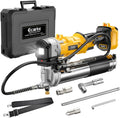 Ecarke Cordless Grease Gun Compatible with DeWalt 20V Battery, 12000PSI Max Electric Grease Gun, Dual Pistol & in-Line Grip, Works with Bulk & Cartridge Grease, with 39' Hose & 4 Couplers (Tool Only)