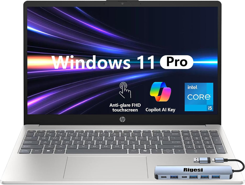 HP 2025 17 Laptop, 17.3' FHD Display, AMD Ryzen 5 Processor (Beats i7-1165G7), 16GB RAM, 1TB SSD, HDMI, Webcam, Wi-Fi 6, Windows 11 Pro, Silver with Docking Station