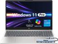 HP 2025 17 Laptop, 17.3' FHD Display, AMD Ryzen 5 Processor (Beats i7-1165G7), 16GB RAM, 1TB SSD, HDMI, Webcam, Wi-Fi 6, Windows 11 Pro, Silver with Docking Station