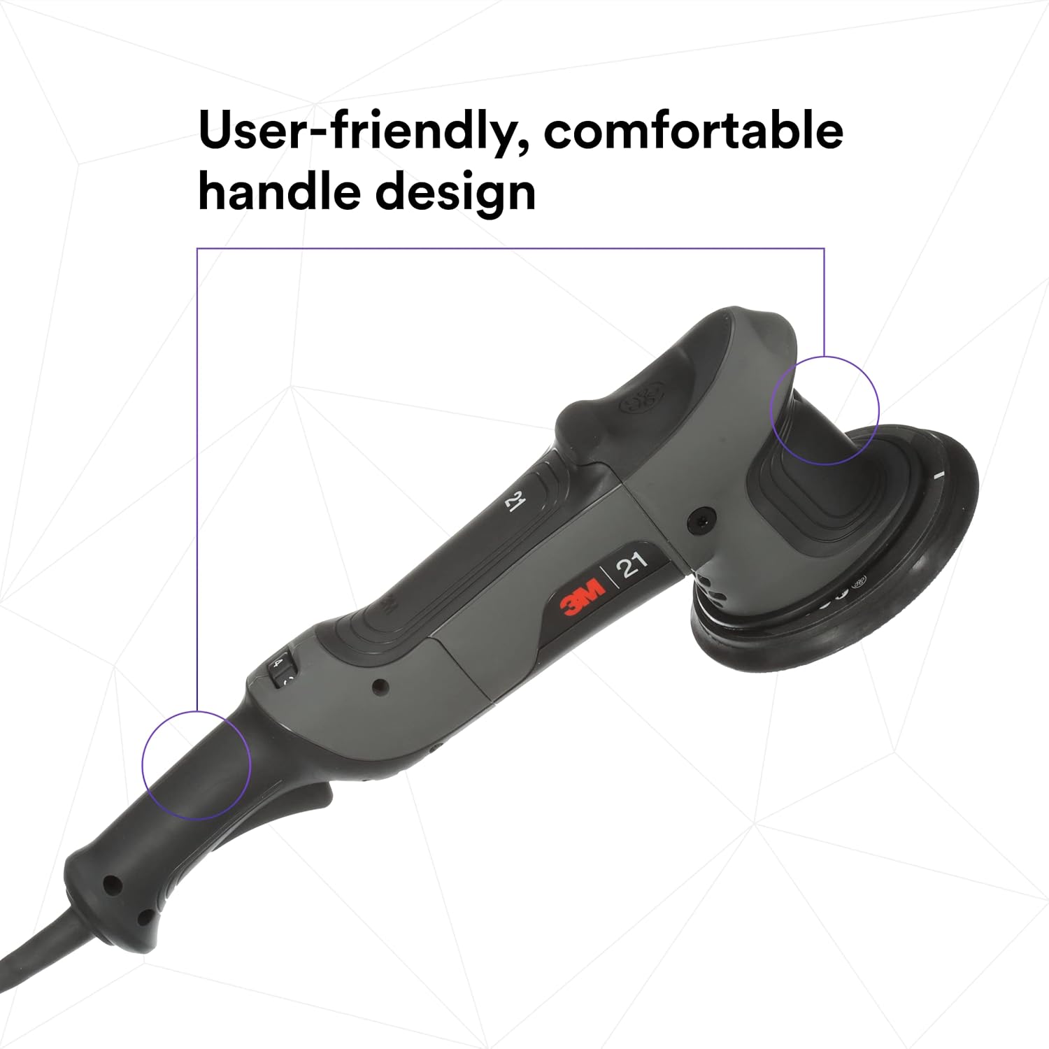 3M Perfect-It Random Orbital Polisher, 34101, 21mm, 120V/60Hz Variable Speed Control for Automotive Refinishing, Refining, Polishing