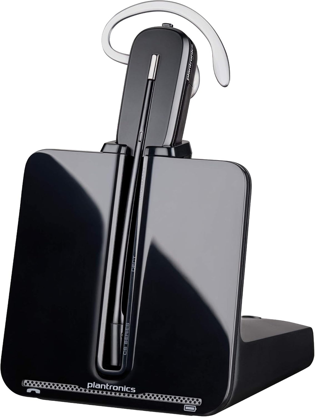 Plantronics - CS540 Wireless DECT Headset (Poly) - Single Ear (Mono) Convertible (3 Wearing Styles) - Connects to Desk Phone - Noise Canceling Microphone